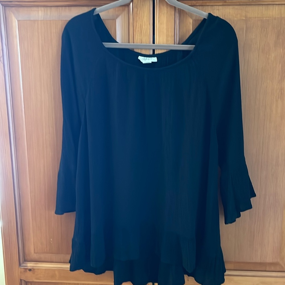 Style & Co XL black peasant style top in very good condition